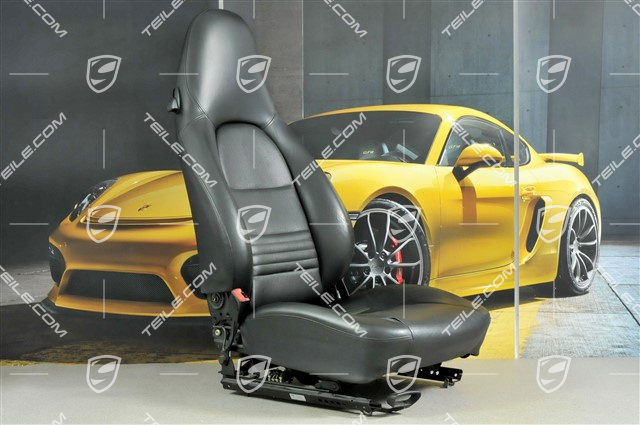 Sitz, manual einstellbar, Leder/Kunstleder, Schwarz, L