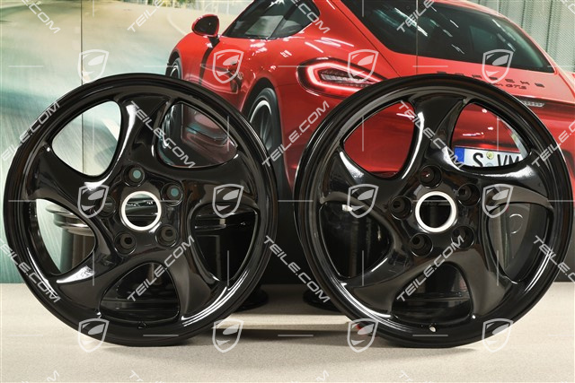 18" Felgensatz Turbo Look I, 7,5J x 18 ET50 + 10J x 18 ET65, schwarz hochglanz