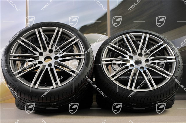 20" Turbo III Sommerräder Satz, Felgen 8,5J x 20 ET51 + 11J x 20 ET70 + NEUE Pirelli Sommerreifen 245/35 ZR20 + 295/30 ZR20, mit RDK-Sensoren