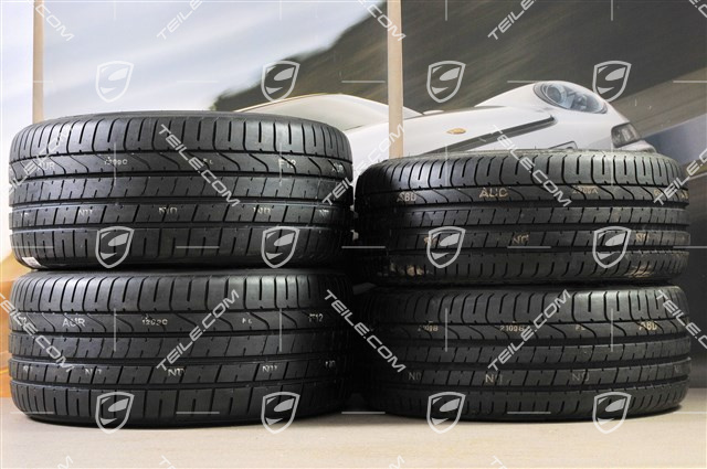 20-inch SportTechno summer wheel set, rims 8,5J x 20 ET57 + 10J x 20 ET50, summer tires Pirelli 235/35 R20 + 265/35 R20, in black, with TPM
