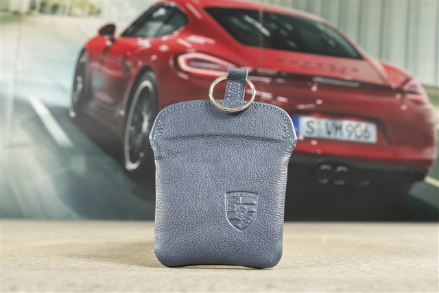 Key Case / Key pouch, Marine Blue, leather, Porsche 911 70's to 90's
