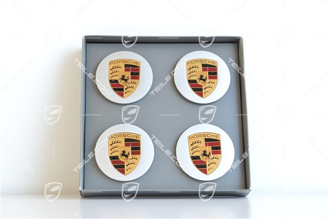 Dekielki na felgi, komplet 4 szt., srebrny brylantowy, do felg 18" Boxster, wypukłe