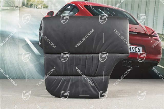 Back seat lower / cushion, Coupe/Targa, draped leather, black, R