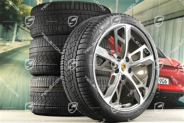 21" Cross Turismo Design winter wheel set, rims 9,5J x 21 ET60 + 11,5J x 21 ET66 + Continental winter  tyres 265/35 R21 + 305/30 R21, Titanium