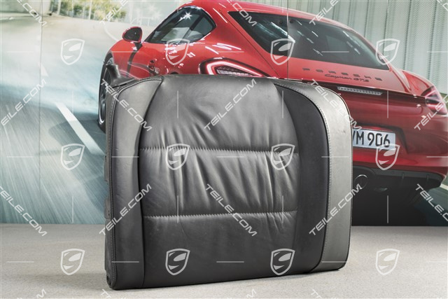 Back seat backrest, Draped leather, black, Coupe, R