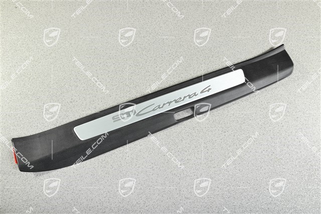 Einstiegleiste, Schwarz / Aluminium-gebürstet, L