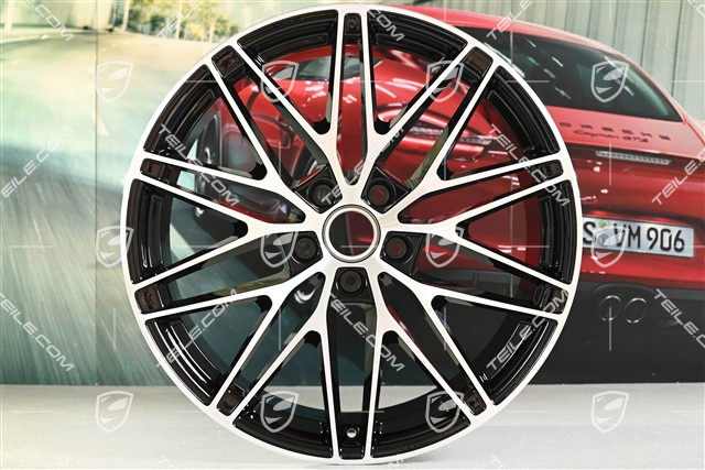 22" Macan RS Spyder Design Felge, 11J x 22 ET47, schwarz hochglanz