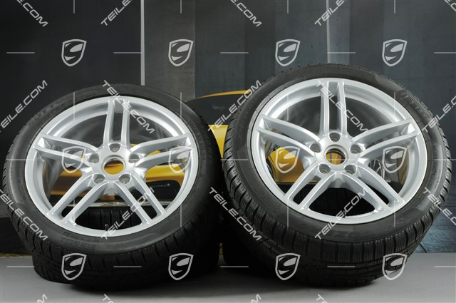 19" winter wheel set Carrera, wheels 8,5J x 19 ET54 + 11J x 19 ET48 + NEW winter tyres 235/40 R19 + 295/35 R19, without TPMS