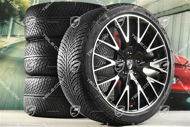 21-inch Panamera Exclusive Design Winter wheel set, wheel rims 9,5J x 21 ET71 + 10,5J x 21 ET71 + Michelin Pilot Alpin 5 winter tyres 275/35 R21 + 315/30 R21, black high gloss