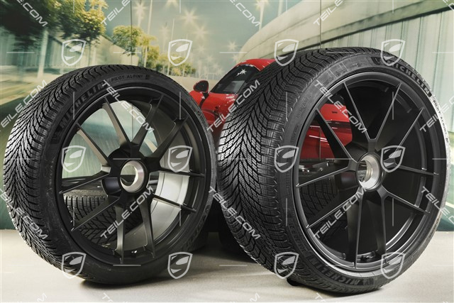 20"+21" Carrera GTS winter wheel set, with central locking, wheel rims 8,5J x 20 ET50 + 11J x 21 ET82 + Michelin winter tyres 245/35 R20 + 305/30 R21, with TPMS, Anthracite Grey