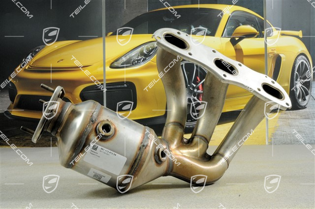 Exhaust manifold with catalytic converter, R Exhaust manifold with catalytic converter, R