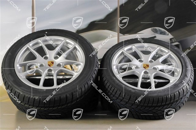 18" Cayman Winterräder Satz, 8J x 18 ET57 + 9J x 18 ET47 + NEUE Winterreifen Dunlop SP Winter Sport 3D 235/45 R18 + 265/45 R18, ohne RDK-Sensoren