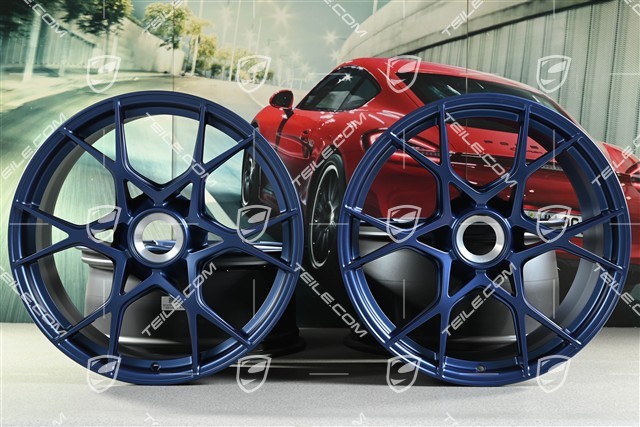 GT4RS 20" wheel rim set, aluminium, 8,5J x 20 ET61 + 11J x 20 ET50, indigo blue