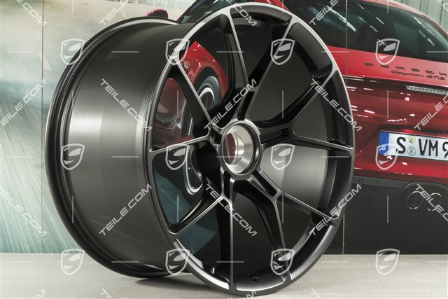 20+21 -inch GT3 wheel rim set, 9,5J x 20 ET46 + 12J x 21 ET45, black satin mat