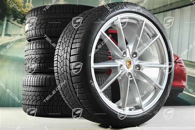 20/21-inch Carrera S winter wheel set, wheel rims 8,5J x 20 ET53 + 11J x 21 ET66 + Continental winter tyres 245/35 R20 + 295/30 R21, with TPMS