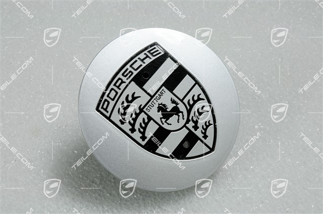 Dekielek koła, wypukły, czarny herb, brylantowy srebrny "Brilliant silver" Dekielek koła, wypukły, czarny herb, brylantowy srebrny "Brilliant silver"