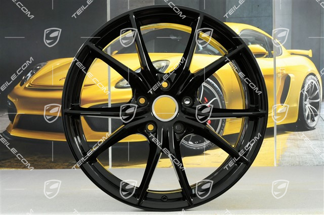 20-inch wheel rim set Carrera S IV, 8,5J x 20 ET49 + 11J x 20 ET78, for winter wheels, C2/C2S, Jet Black Metallic