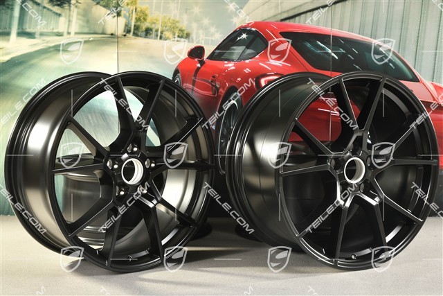20-inch Cayenne S wheel rim set, 10,5J x 20 ET64 + 9J x 20 ET50, black satin-mat