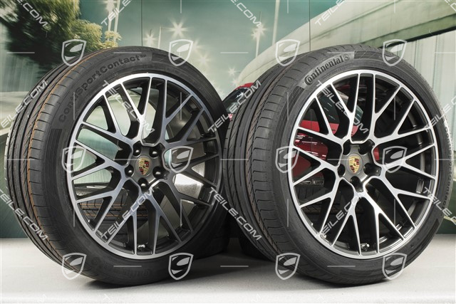 21" RS Spyder Design summer wheel set, wheel rims 9,5J x 21 ET27 + 10J x 21 ET19 + Continental summer tyres 265/40 R21 + 295/35 R21, with TPM
