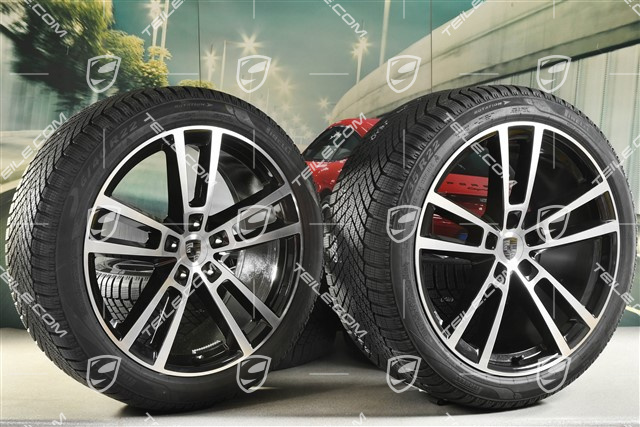 22-inch winter wheel set Sport Design, wheel rims 10J x 22 ET48 +11,5J x 22 ET52 + NEW Pirelli winter tyres 285/40 R22 + 315/35 R22, black high gloss