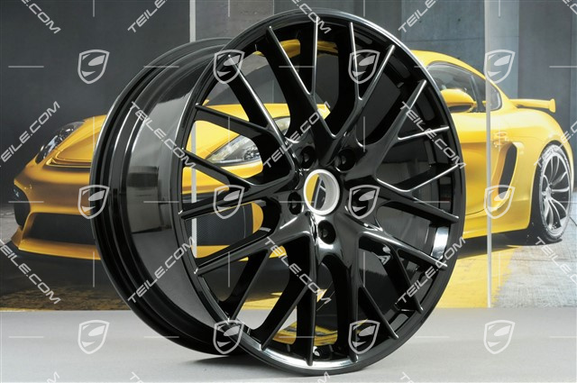 21-inch wheel rim set Panamera Sport Design, 9,5J x 21 ET71 + 10,5J x 21 ET71, black high gloss