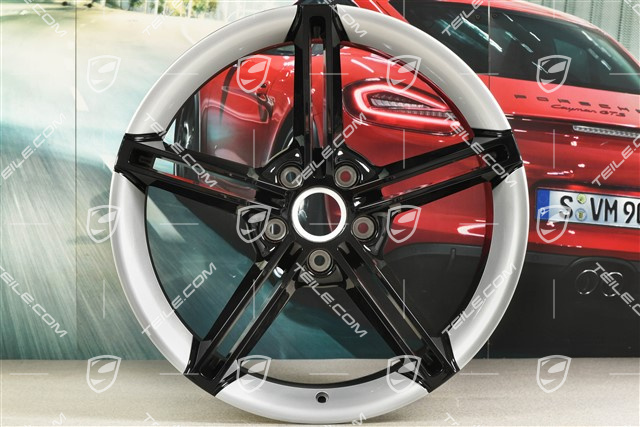 21" Felge Mission E Design, 9,5J x 21 ET60, brillantsilber + schwarz