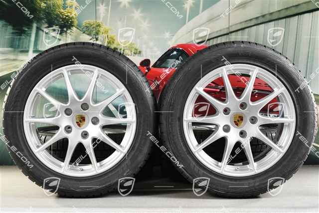 18-inch Panamera S winter wheel set, 8J x 18 ET 59 + 9J x 18 ET 53 + Nokian winter tyres 245/50 R18 + 275/45 R18, with TPMS