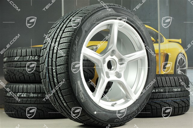 18" Boxster winter wheels set, rims 8J x 18 ET57 + 9,5J x 18 ET49, Pirelli Sottozero II winter tires 235/45 R18 + 265/45 R18