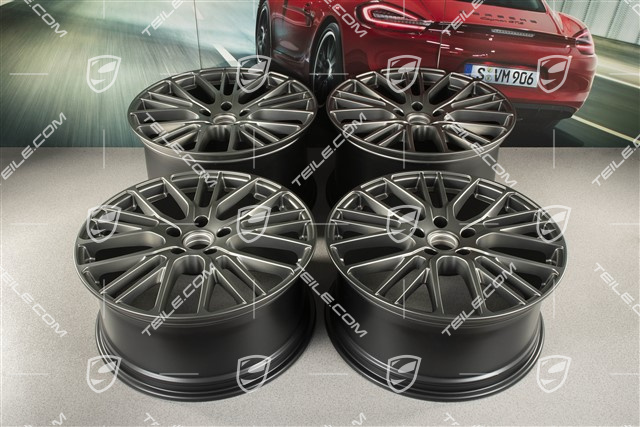 21-inch wheel rim set Panamera Exclusive Design Sport, 9,5J x 21 ET71 + 11,5J x 21 ET69, Platinum