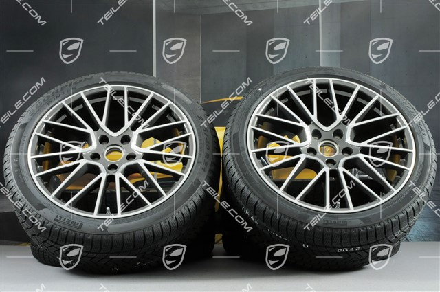 21-inch Cayenne RS Spyder winter wheel set, rims 9,5J x 21 ET46 + 11,0J x 21 ET58 + Pirelli winter tyres 275/40 R21 + 305/35 R21, with TPMS
