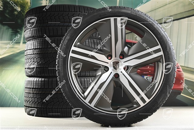 22" Macan Exclusive Design Winterräder Satz, Felgen 9J x 22 ET29 + 11J x 22 ET47 + Continental Winterreifen 255/40 R22 + 295/35 R22, in Turbonit