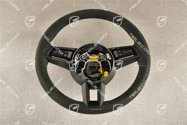 Multifunction steering wheel, Alcantara, Black/Black