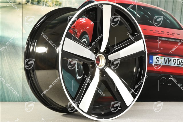 22-inch wheel rim set Cayenne Coupe Exclusive Design Sport, 10J x 22 ET48 +11,5J x 22 ET52, black high gloss