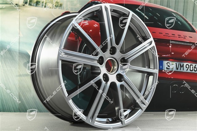 20" wheel rim set Panamera Turbo, 9.5J x 20 ET71 + 10.5J x 20 ET71, Adamantium