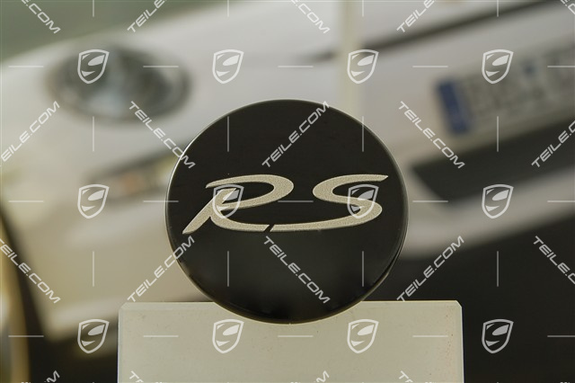 Center cap, RS logo, black, silver, GT2 RS / GT3 RS 4.0 Center cap, RS logo, black, silver, GT2 RS / GT3 RS 4.0