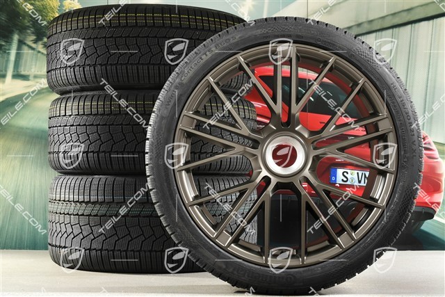 21-inch Panamera Turbo S Winter wheel set, central lock, wheel rims 9,5J x 21 ET71 + 10,5J x 21 ET71 + NEW Continental Winter Contact TS860 S winter tyres 275/35 R21 + 315/30 R21, Turbonite