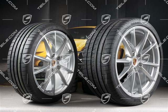 20+21-inch summer wheel set Carrera S, rims 8,5J x 20 ET53 + 11,5J x 21 ET67 + summer tyres 245/35 R20 + 305/30 R21, with TPM