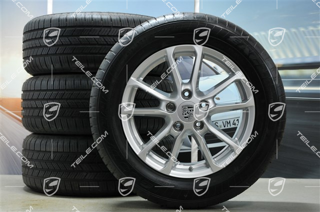 18" koła całoroczne, komplet, Cayenne facelift 2014-> felgi 8J x 18 ET53 + opony wielosezonowe GoodYear Eagle LS2 255/55 R18, czujniki ciśnienia