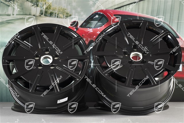 20" Taycan Sport Aero Felgensatz, 9J x 20 ET54 + 11J x 20 ET60, schwarz hochglanz