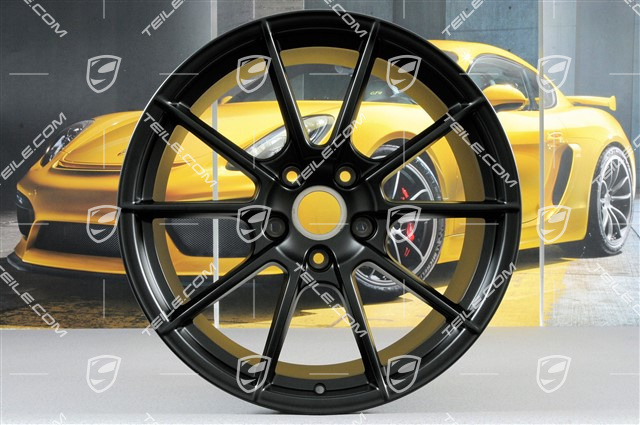 20" wheel rim set "Boxster Spyder", rims 8,5J x 20 ET57 + 10,5J x 20 ET47, black satin matt