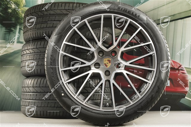 21-inch Cayenne RS Spyder summer wheel set, rims 9,5J x 21 ET46 + 11,0J x 21 ET49 + Pirelli P Zero summer tyres 285/40 R21 + 315/35 R21