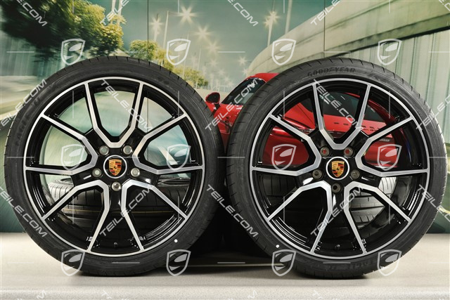21" RS Spyder Design summer wheel set, rims 9,5J x 21 ET60 + 11,5J x 21 ET66 + NEW Goodyear summer tyres 265/35 R21 + 305/30 R21