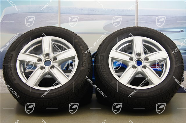 18-inch Cayenne S III winter wheel set, 4x wheels 8 J x 18 ET 53 + 4x winter tyres Michelin 255/55 R18  (DOT 2013), with TPMS
