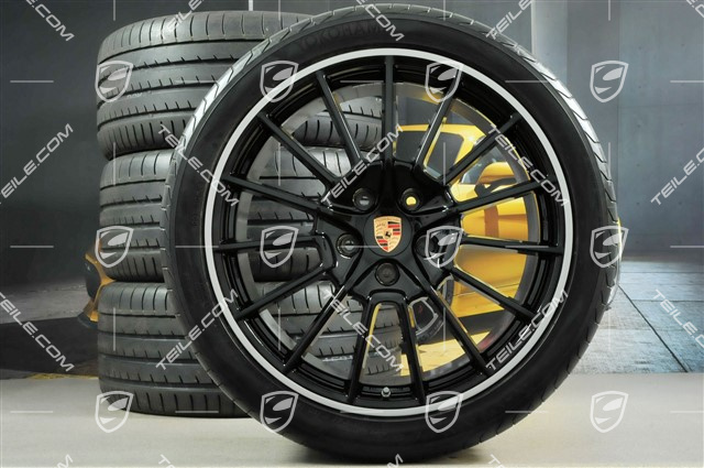 21" Sommerräder Satz, Cayenne SportPlus, Felgen 10Jx21 ET50 + 10Jx21 ET45, Reifen 295/35 R21Y, in Schwarz