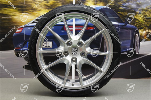 20" koła letnie Carrera S III, 8,5J x 20 ET51 + 11J x 20 ET70 + NOWE opony letnie Pirelli P Zero 245/35 ZR20 + 295/30 ZR20, z czujnikami RDK