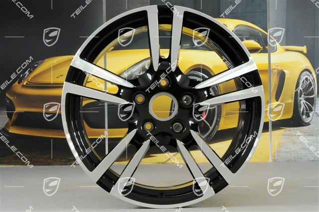 19" Komplet felg Turbo II, 8,5J x 19 ET56 + 11J x 19 ET51, do Turbo / Turbo S / GTS, czarny wysoki połysk