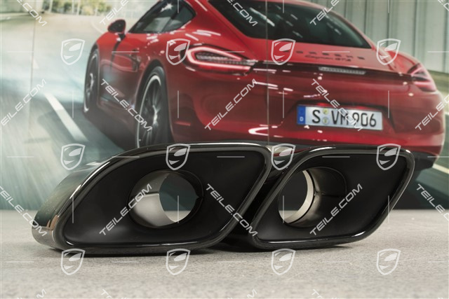 Tail pipe, Turbo, Black, L
