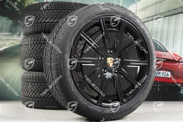 20-inch Sport Aero winter wheel set, rims 9J x 20 ET54 + 11J x 20 ET60, Pirelli winter tyres 245/45 R20 + 285/40 R20, black high gloss