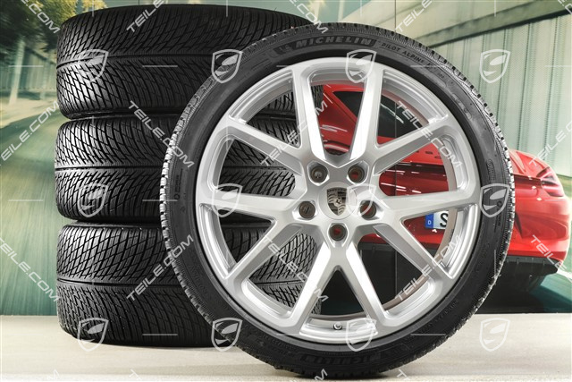 21-inch Panamera SportDesign Winter wheel set, wheel rims 9,5J x 21 ET71 + 10,5J x 21 ET71 + Michelin Pilot Alpin 5 winter tyres 275/35 R21 + 315/30 R21, silver metallic