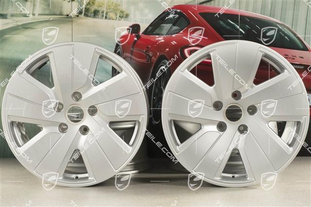 19-inch Taycan S wheel rim set, 8J x 19 ET50 + 10J x 19 ET47, silver